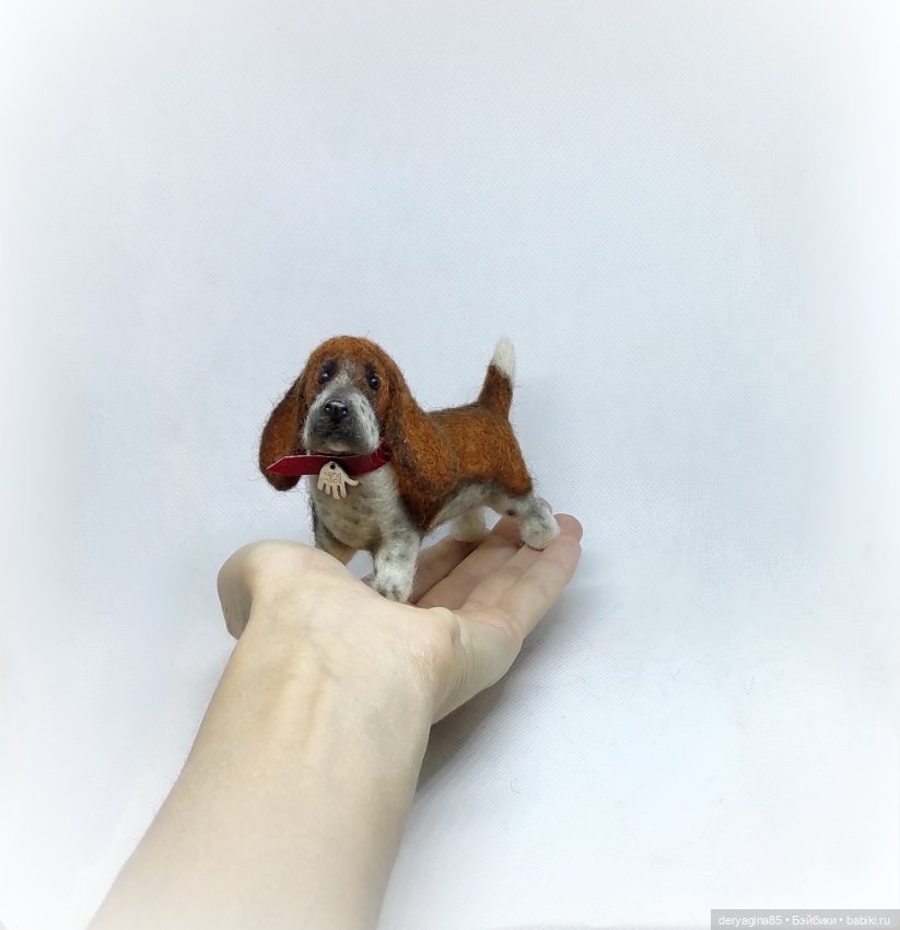 Бассет хаунд — Валяные игрушки из шерсти: сухое валяние (фото 7)