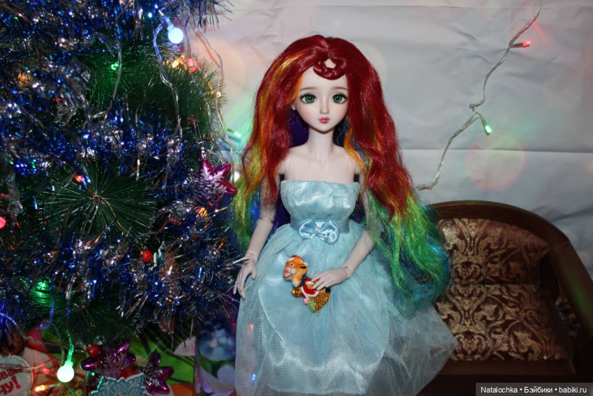 С Новым Годом 2022- Поздравление от куколки Милли ("Звезда подиума", 60 см, 11 молд, ооак)