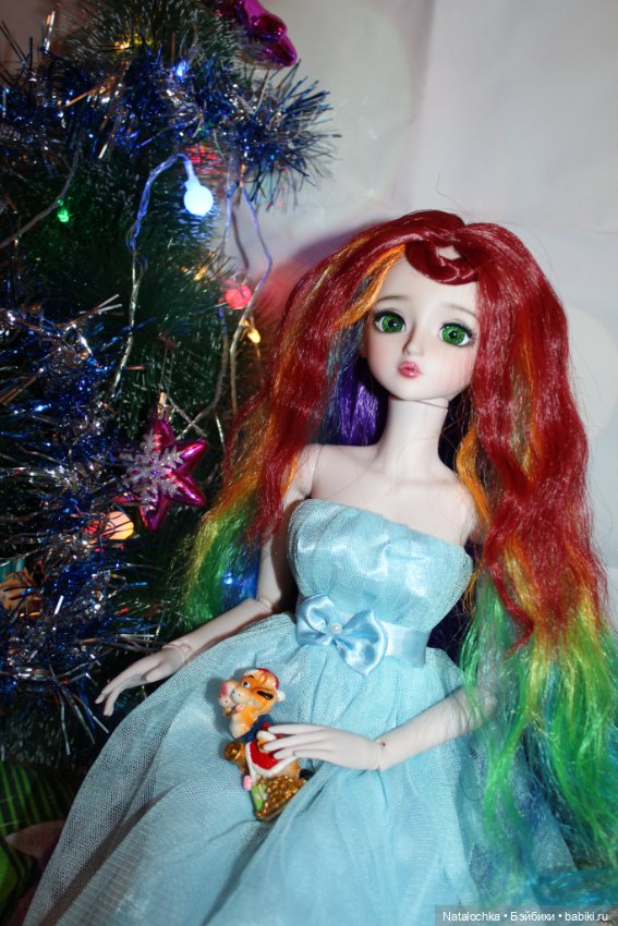 С Новым Годом 2022- Поздравление от куколки Милли ("Звезда подиума", 60 см, 11 молд, ооак) (фото 7)