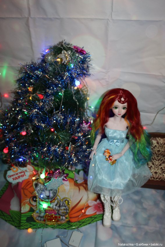 С Новым Годом 2022- Поздравление от куколки Милли ("Звезда подиума", 60 см, 11 молд, ооак)