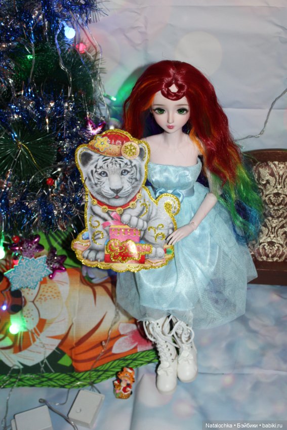 С Новым Годом 2022- Поздравление от куколки Милли ("Звезда подиума", 60 см, 11 молд, ооак) (фото 8)