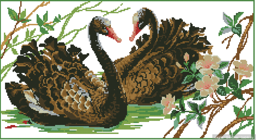 Крупные птицы крестом — Схемы вышивки крестом: фото узоров