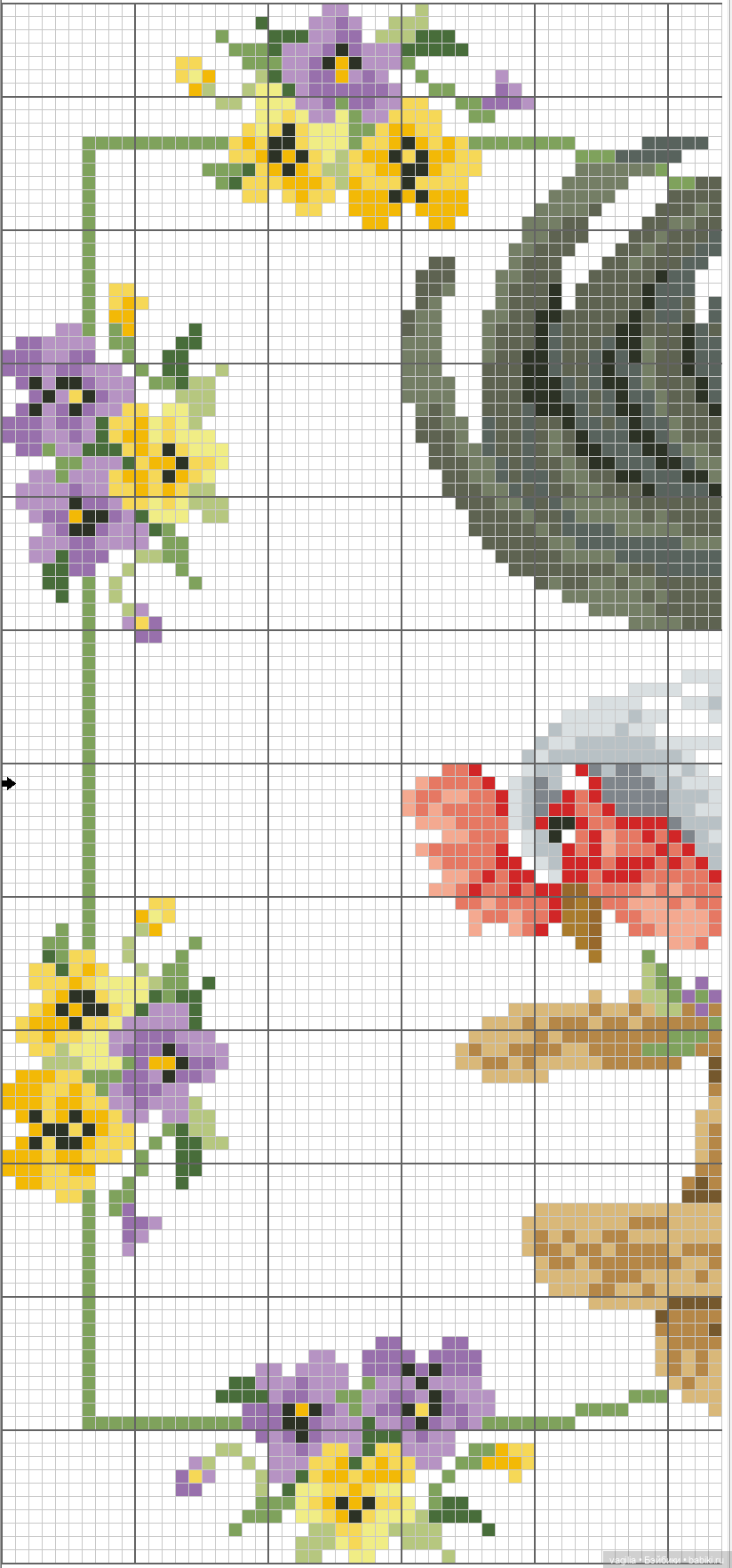 Крупные птицы крестом — Схемы вышивки крестом: фото узоров