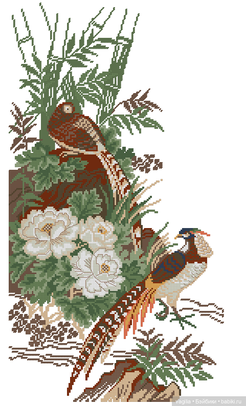 Крупные птицы крестом — Схемы вышивки крестом: фото узоров