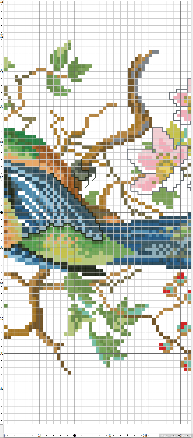 Крупные птицы крестом — Схемы вышивки крестом: фото узоров