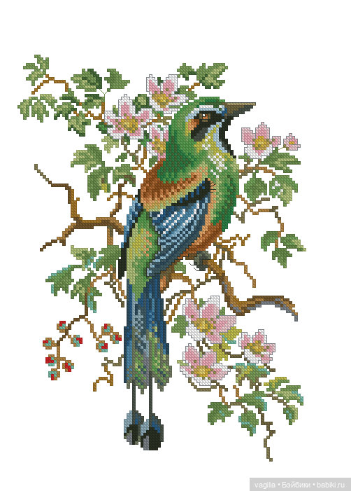 Крупные птицы крестом — Схемы вышивки крестом: фото узоров