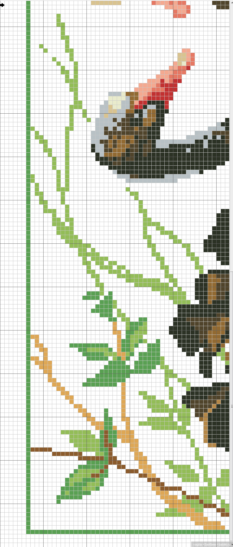 Крупные птицы крестом — Схемы вышивки крестом: фото узоров