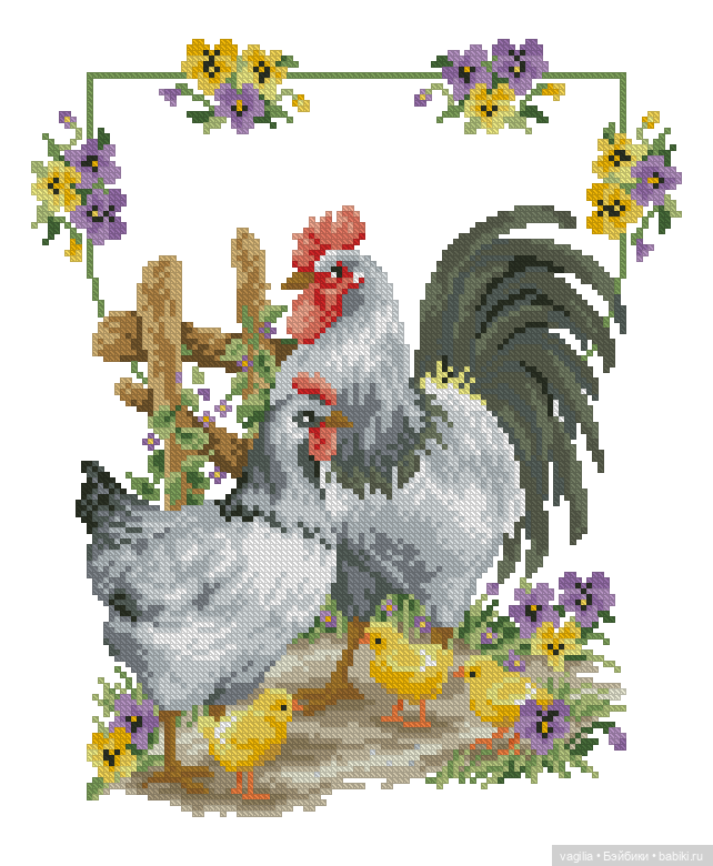 Крупные птицы крестом — Схемы вышивки крестом: фото узоров