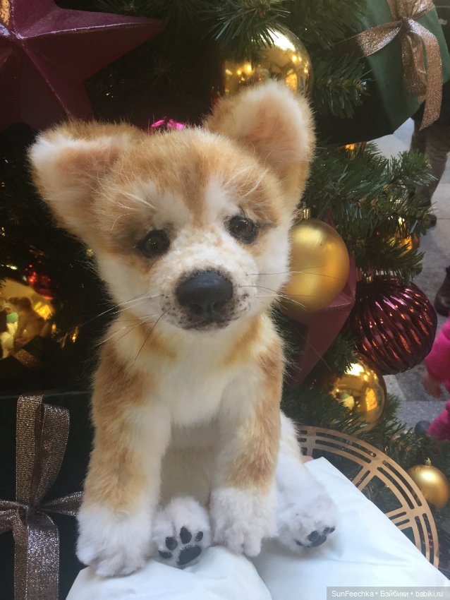 Реалистичная игрушка - щенок акита-ину Доминик