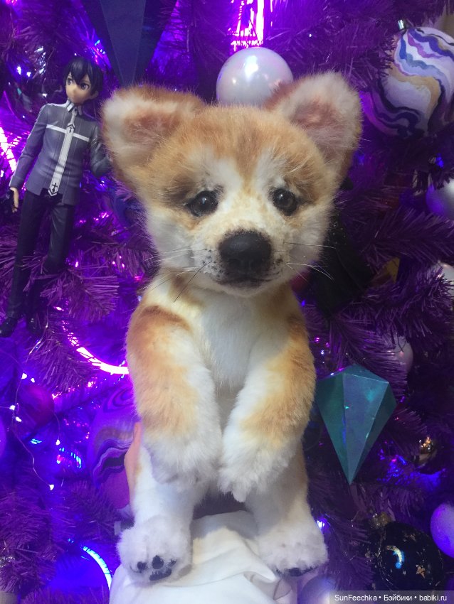 Реалистичная игрушка - щенок акита-ину Доминик