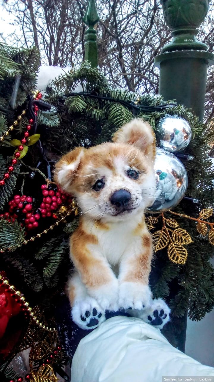 Реалистичная игрушка - щенок акита-ину Доминик (фото 6)