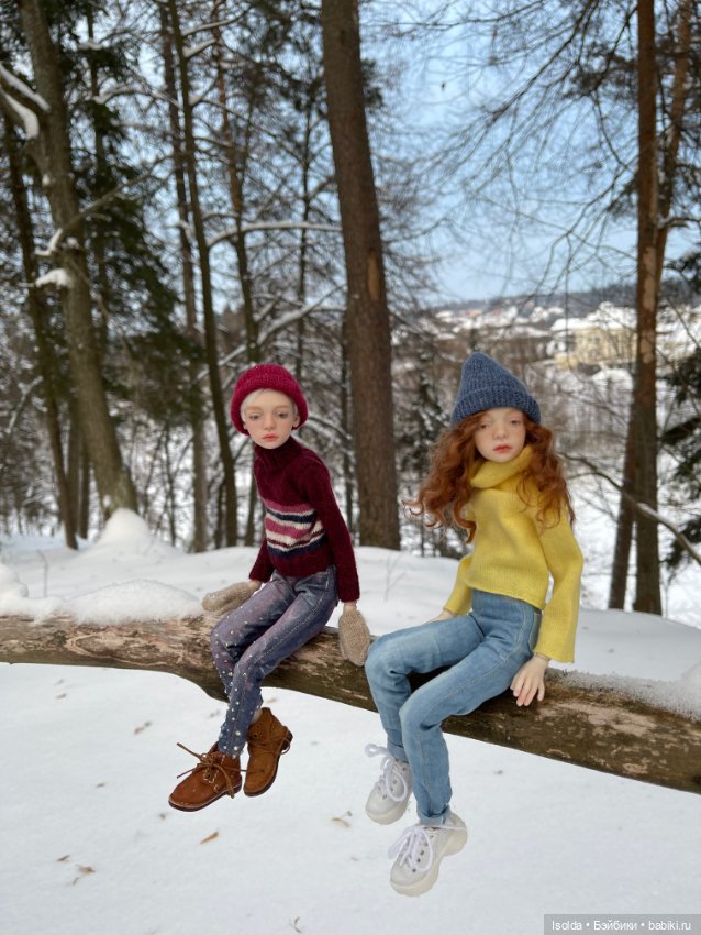 Лора и Ребекка на зимних каникулах (ptichka art dolls)