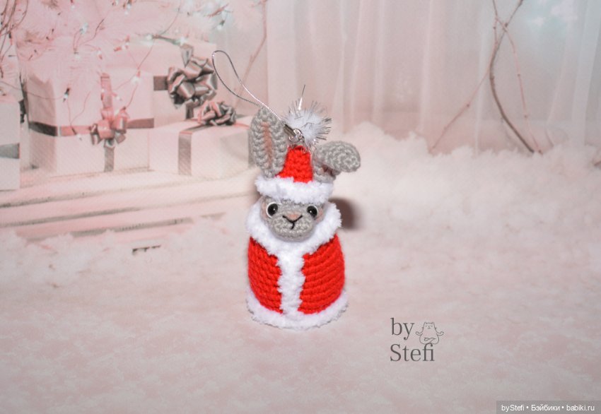 Кролик в костюме Санты — Вязаные игрушки и амигуруми: крючком (фото 3)