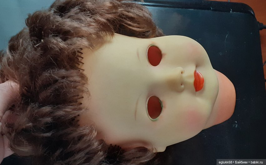 Реставрация резиновой головы куколки ФРГ Hans Volk