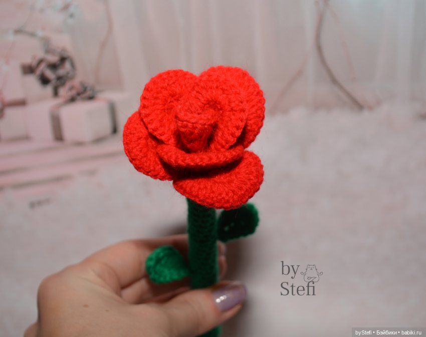 Розочка-ручка — Вязаные игрушки и амигуруми: крючком (фото 5)