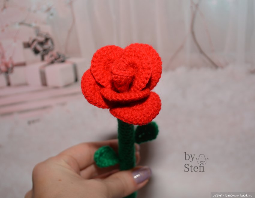 Розочка-ручка — Вязаные игрушки и амигуруми: крючком