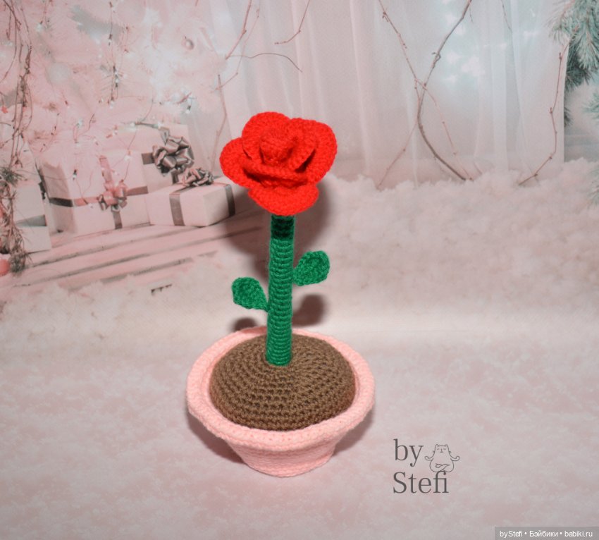 Розочка-ручка — Вязаные игрушки и амигуруми: крючком (фото 3)