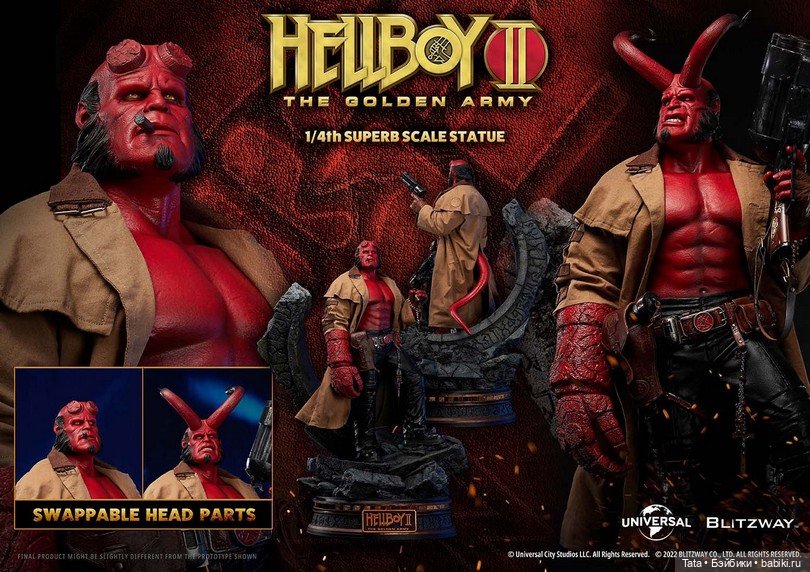 Blitzway анонсировали выпуск статуи Хеллбоя формата 1/4 по мотивам фильма "Хеллбой 2: Золотая Армия" (фото 5)