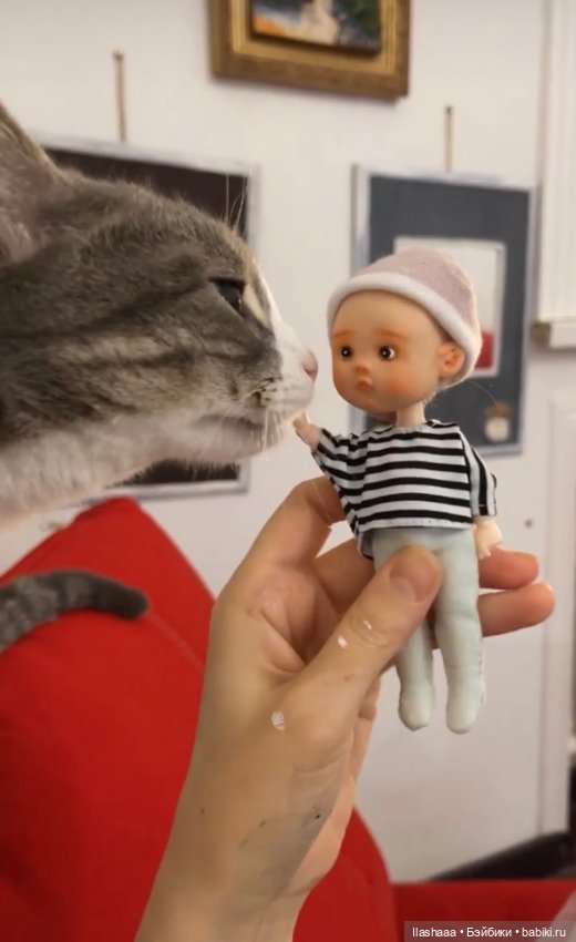 Гибрид, авторская голова на теле минибаболика (фото 2)