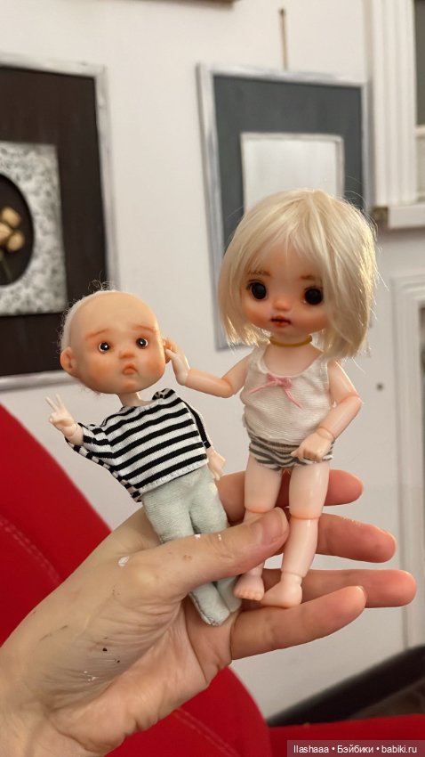 Гибрид, авторская голова на теле минибаболика (фото 3)