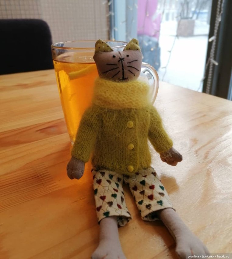 Кисоньки-примитивчики — Текстильные игрушки и примитивы: кофейные (фото 8)