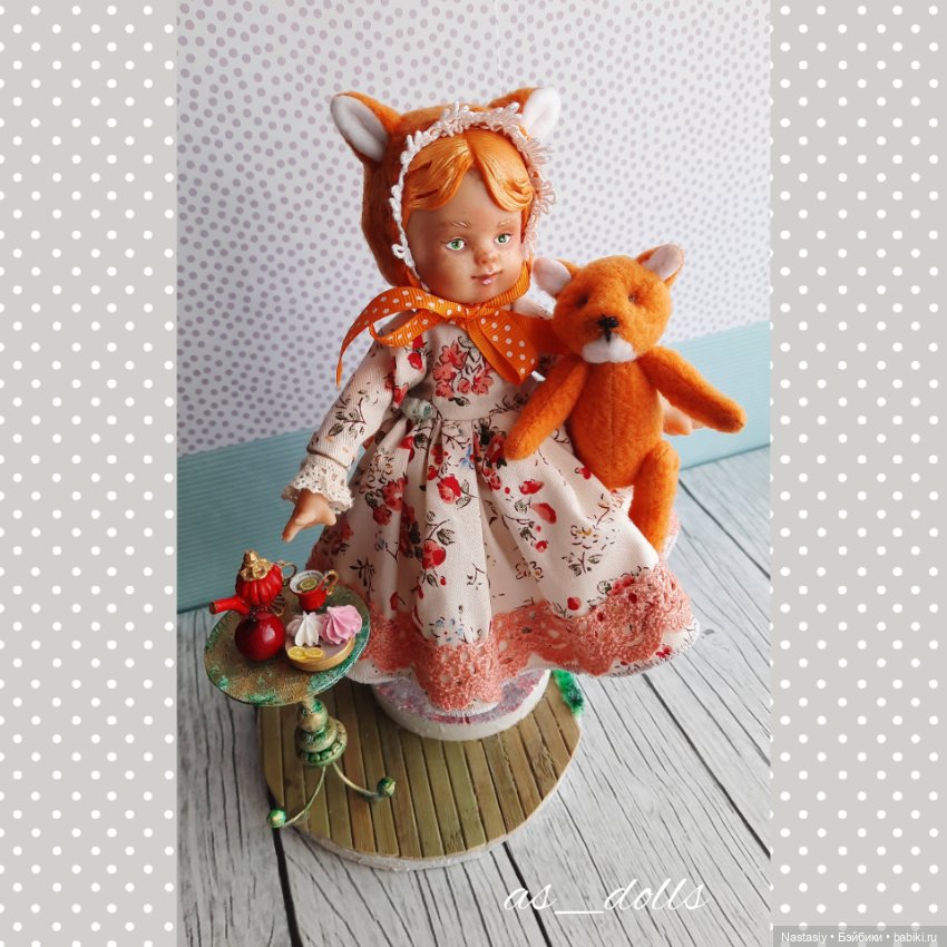 Интерьерная коллекционная кукла в ретро стиле (фото 3)