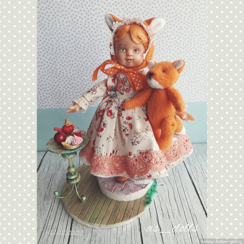 Интерьерная коллекционная кукла в ретро стиле