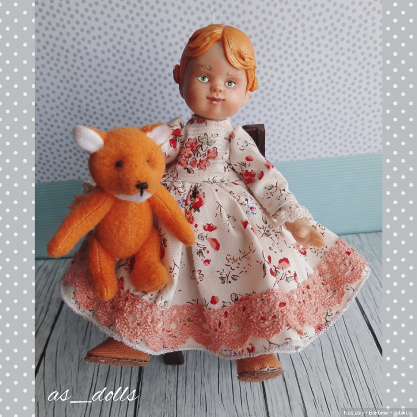 Интерьерная коллекционная кукла в ретро стиле (фото 5)