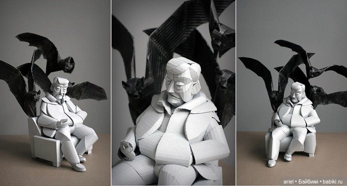 Скульптуры из картона от Уоррен Кинг (Warren King)