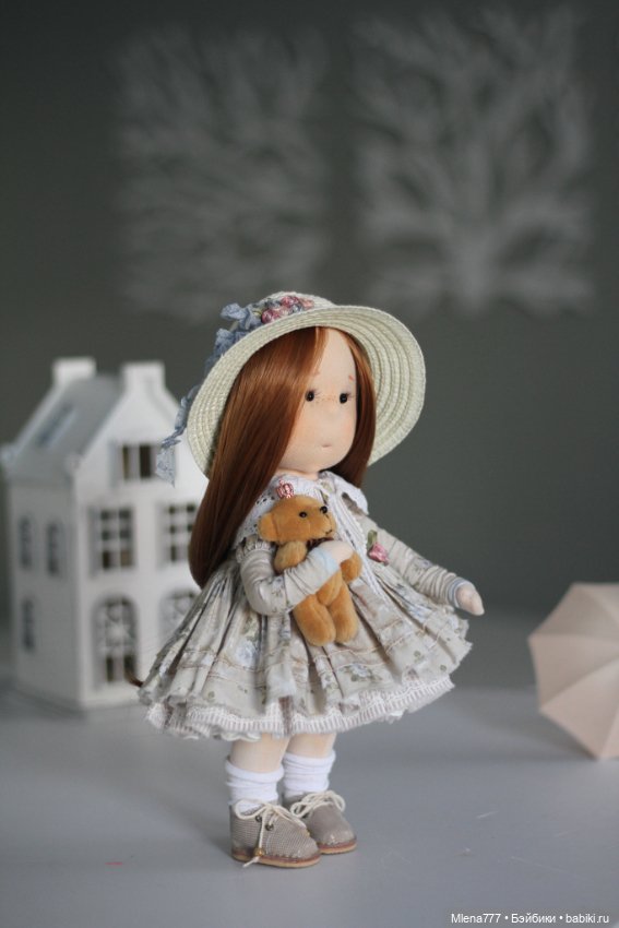 Барышня с мишкой — Авторские текстильные куклы: Вальдорфские (фото 4)