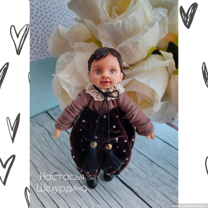 Интерьерная кукла ручной работы в винтажном стиле (фото 3)