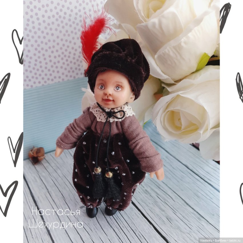 Интерьерная кукла ручной работы в винтажном стиле (фото 6)