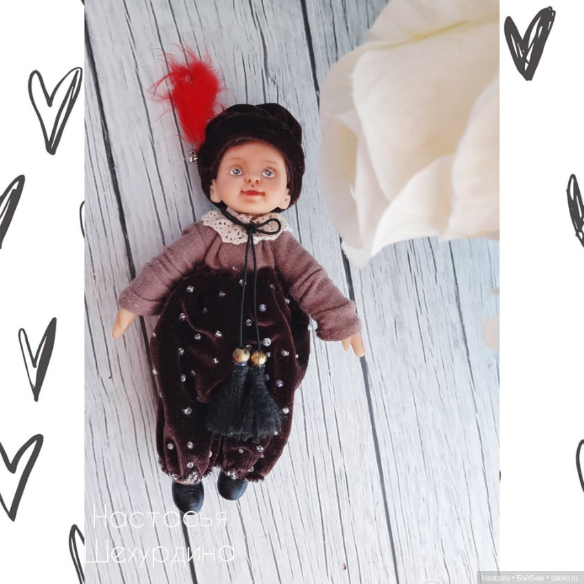 Интерьерная кукла ручной работы в винтажном стиле (фото 5)