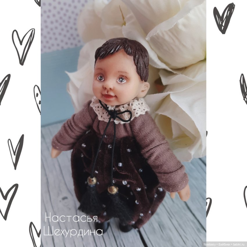 Интерьерная кукла ручной работы в винтажном стиле (фото 4)