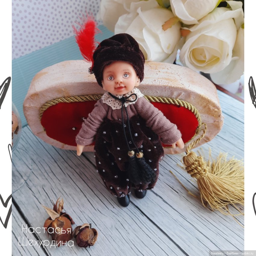 Интерьерная кукла ручной работы в винтажном стиле (фото 7)