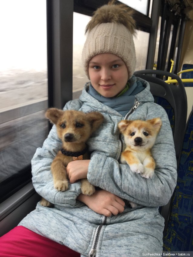 Реалистичные мягкие игрушки в стиле натюр. К нам приехал второй щенок