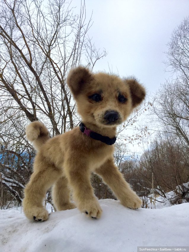 Реалистичные мягкие игрушки в стиле натюр. К нам приехал второй щенок (фото 3)