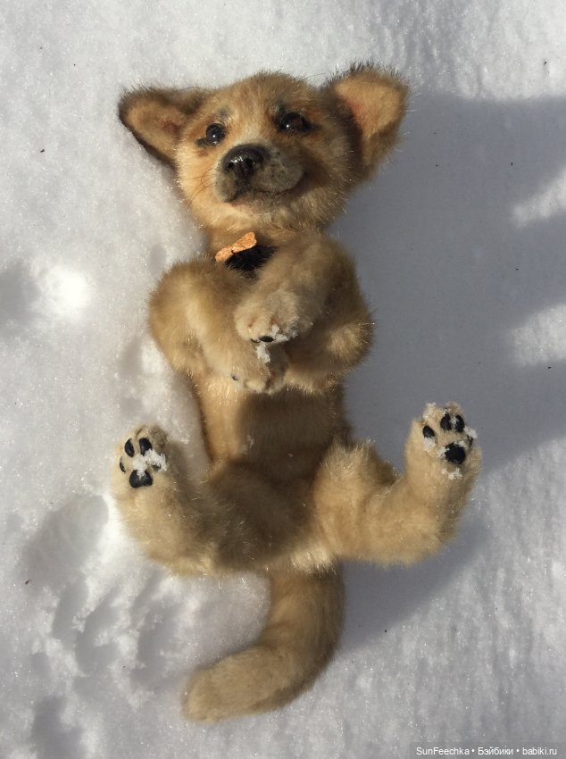 Реалистичные мягкие игрушки в стиле натюр. К нам приехал второй щенок (фото 10)