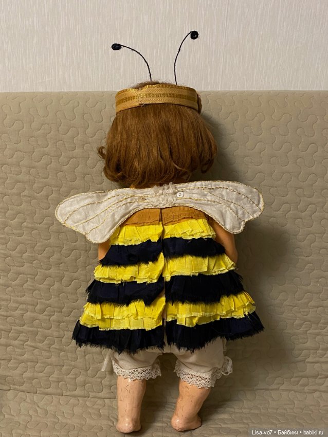Карнавальный костюм Пчелка для антикварной куклы (фото 4)
