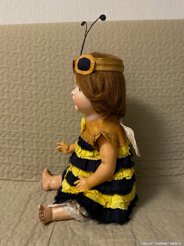 Карнавальный костюм Пчелка для антикварной куклы (фото 5)