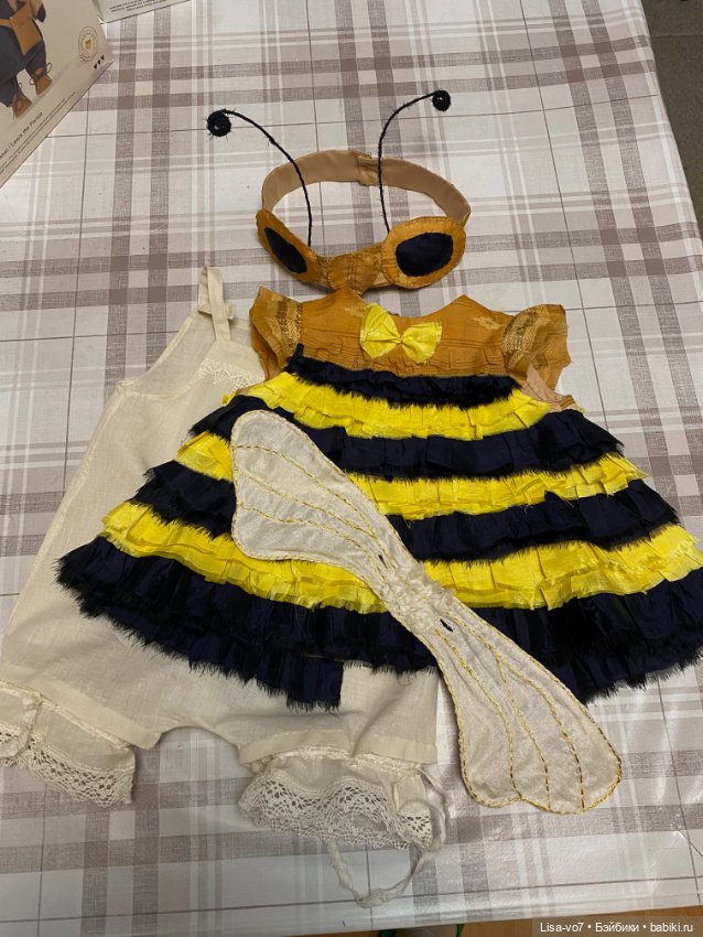 Карнавальный костюм Пчелка для антикварной куклы (фото 9)