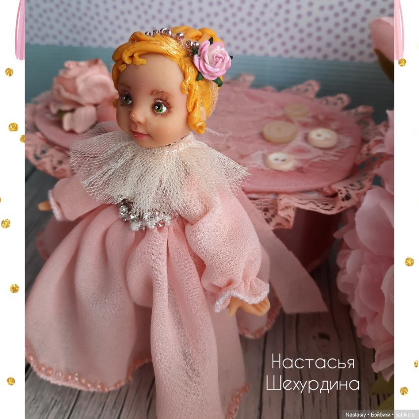 Интерьерная кукла ручной работы в винтажном стиле (фото 8)