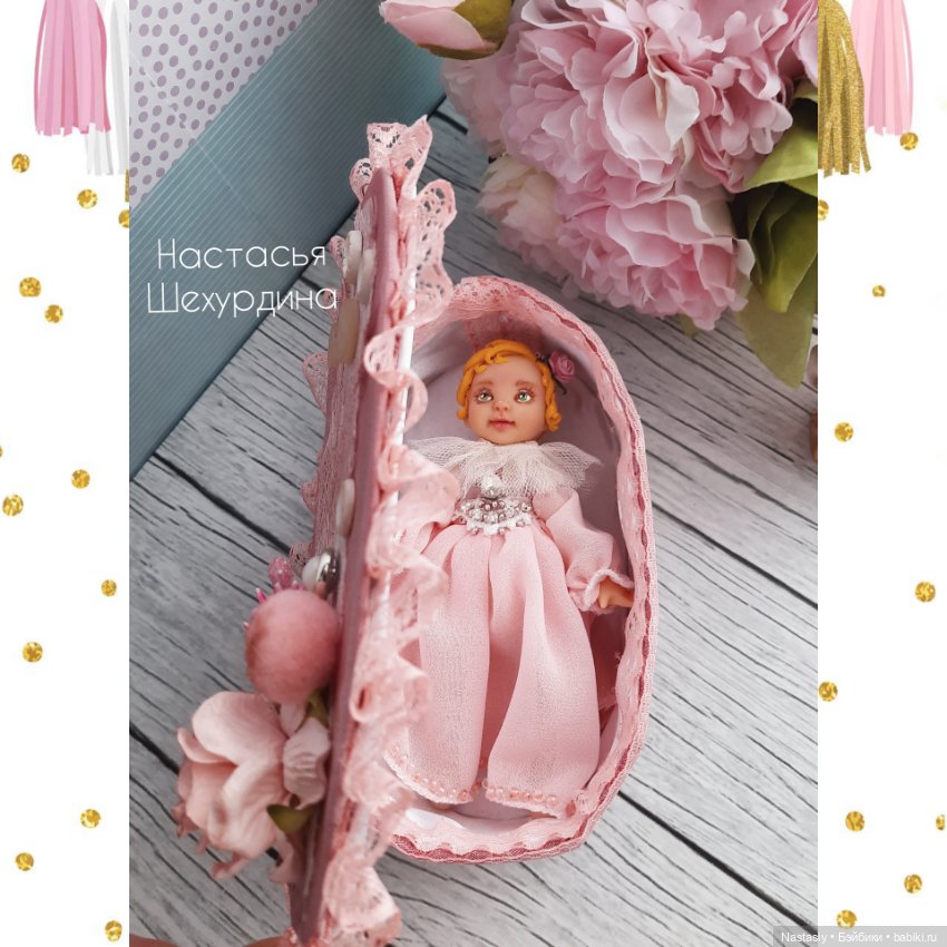 Интерьерная кукла ручной работы в винтажном стиле (фото 3)