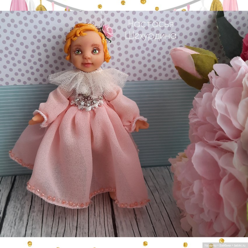 Интерьерная кукла ручной работы в винтажном стиле (фото 5)