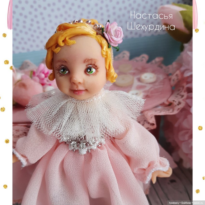 Интерьерная кукла ручной работы в винтажном стиле (фото 7)