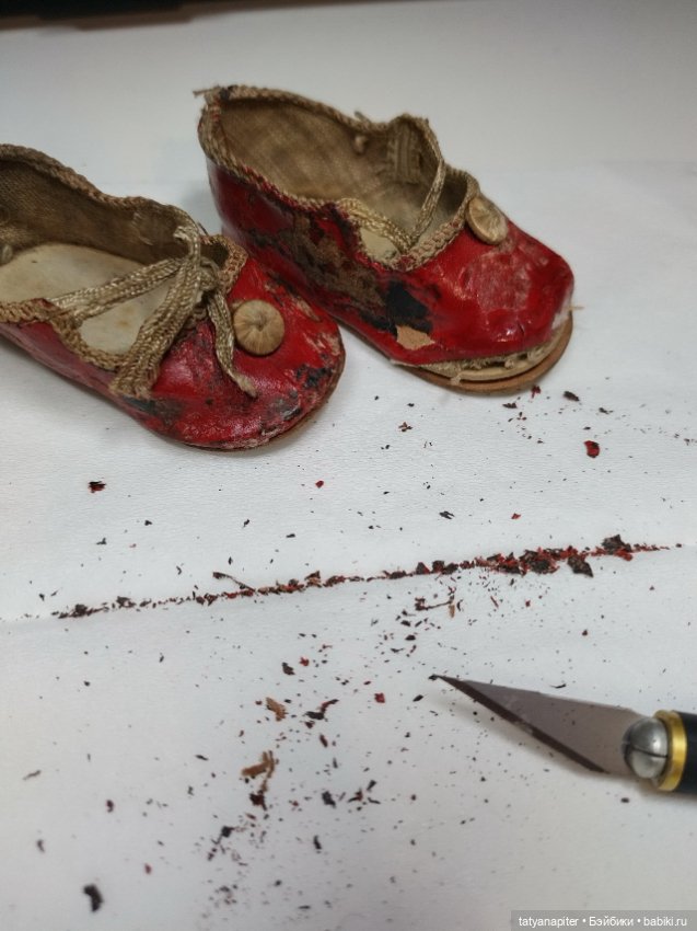 Реставрация антикварных туфелек (фото 6)