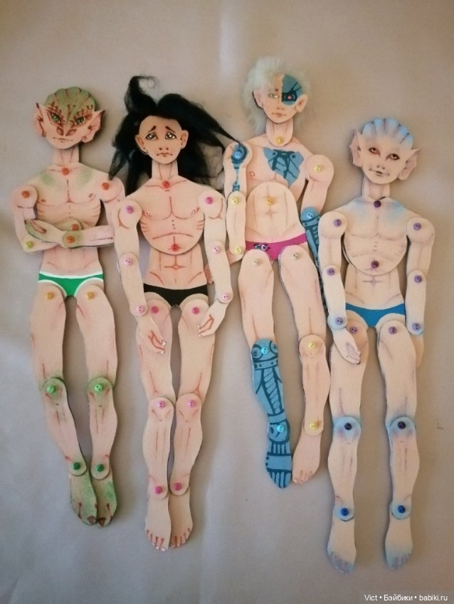 4 картонных парня — Авторские куклы из дерева (фото 6)