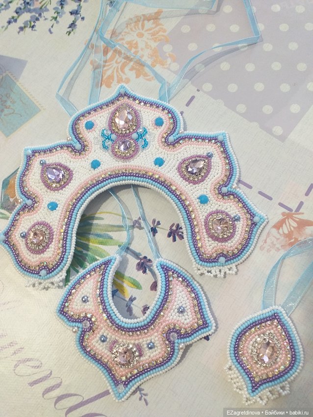 Кокошник оплечье и накосник для кукол На заре (фото 10)