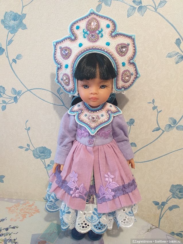 Кокошник оплечье и накосник для кукол На заре