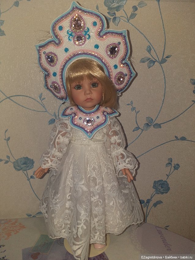 Кокошник оплечье и накосник для кукол На заре